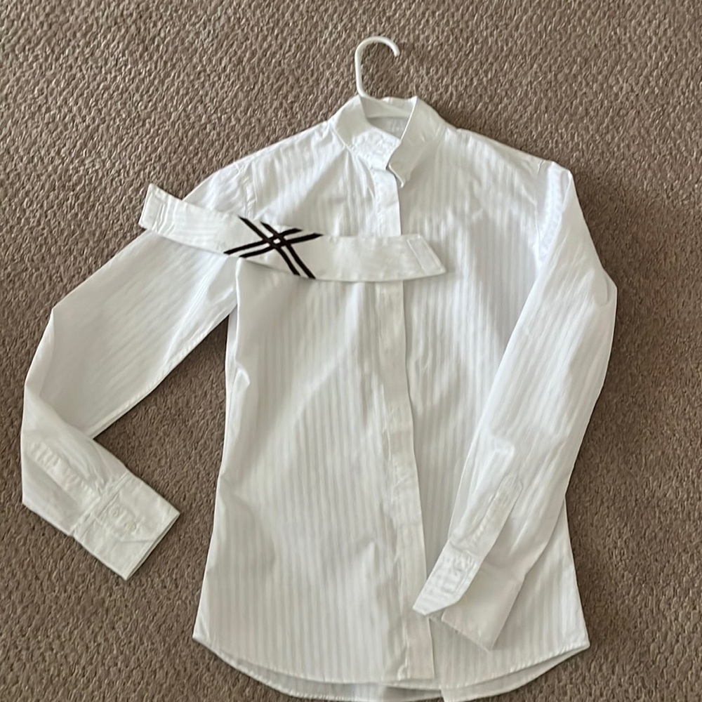 Ladies Marigold show shirt with collar Brown and white size 8